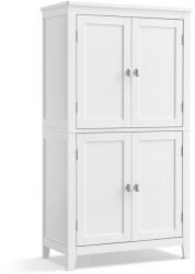 VASAGLE Fürdőszoba szekrény, tároló szekrény négy ajtóval, fehér 60x30x110cm (BBC552P31 XXX)