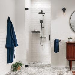 Sealskin Pure zuhanyajtók 90 cm dönthető fekete matt/átlátszó üveg PU140906195100 (PU140906195100)
