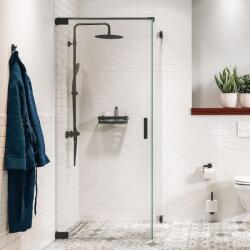 Sealskin Pure zuhanyajtók 90 cm dönthető fekete matt/átlátszó üveg PU160906195100 (PU160906195100)