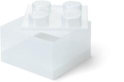 LEGO® Cutie de depozitare LEGO 4 cu capac - transparent sclipitor (SL40090803)
