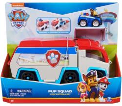 Spin Master Masinuta Paw Patrol - Pup Squad, Paw Patroller, cu figurina Chase (681147042988) Figurina