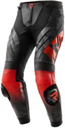 Rebelhorn Pantaloni de motocicletă din piele Rebelhorn Inferno negru-roșu fluo (PBRH-INFERNO-LP-02)