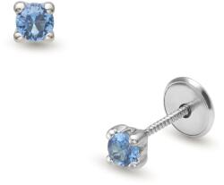 Lisa-gyerek ékszerek Lisa kék köves fehér arany fülbevaló (JTAG-5295)