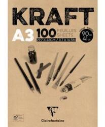Clairefontaine Művészeti rajztömb Clairefontaine Kraft A/3 100 lap 90g ragasztott (p9210-0374)
