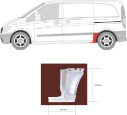 Mercedes-Benz Mercedes Vito 2003-2010 W639 - Hátsó sárvédő első r. bal tolóajtós (t. t: 3200mm)