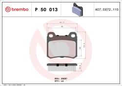 BREMBO Set placute frana BREMBO P 50 013 (P 50 013)