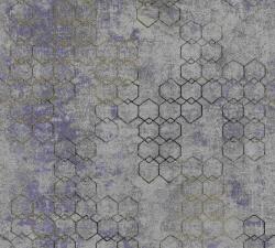 As-Creation New Walls 37424-5 URBAN GRACE Geometrikus grafikus szürkéskék arany fénylő mintarajzolat tapéta (37424-5)