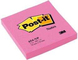 Post-it Notes adeziv neon, 76 x 76 mm, 100 file, Post-it, roz