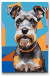  Festés számok szerint - Schnauzer Méret: 40x60cm, Keretezés: Keret nélkül (csak a vászon)