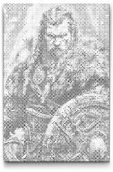 PontPöttyöző - Viking - Északi harcos Méret: 40x60cm, Keretezés: Keret nélkül (csak a vászon), Szín: Fekete