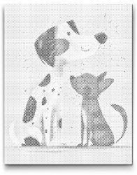  PontPöttyöző - Háziállatok Méret: 40x50cm, Keretezés: Kartonlemezen, Szín: Fekete