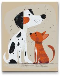 Festés számok szerint - Háziállatok Méret: 40x50cm, Keretezés: Műanyagtáblával