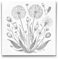  PontPöttyöző - A kora hajnal virágai Méret: 50x50cm, Keretezés: Keret nélkül (csak a vászon), Szín: Fekete
