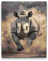  Festés számok szerint - Vad orrszarvú Méret: 30x40cm, Keretezés: Keret nélkül (csak a vászon)