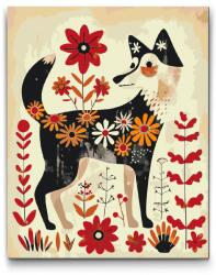  Festés számok szerint - Északi népművészet - Róka Méret: 30x40cm, Keretezés: Keret nélkül (csak a vászon)