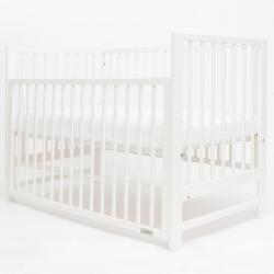 New Baby Patutul pentru copii New Baby BASIC cu barieră retractabilă albă