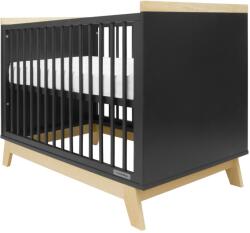 New Baby Patut pentru copii cu barieră New Baby MARCUS 120x60 cm grafite/natural