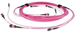 ACT Multimode 50/125 OM4(OM3) polarity A fiber trunk cable with 4 MTP/MPO female connectors each side 10m Violet (DC5402)