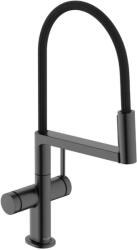 Hansgrohe Talis Select M54 PowderSpray - Baterie chiuvetă cu braț flexibil și duș, EcoSmart, crom negru periat 72861340 (72861340)