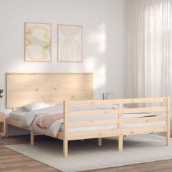 vidaXL tömör fa ágykeret fejtámlával King Size (3195226)
