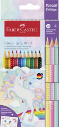 Faber-Castell Grip Unicorn Színesceruza Készlet 10 Darab/készlet 3 Darab Ajándék Pasztell Ceruzával (ST201542)