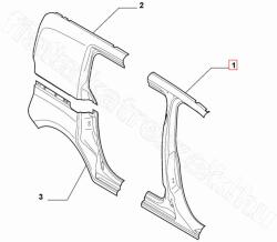 FIAT eredeti Bal oldali B oszlop Doblo FIAT DOBLO III (71777483)