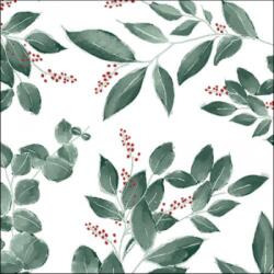 Ambiente Leaves and berries white papírszalvéta 33x33cm, 20db-os