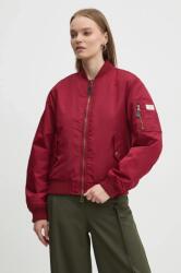 Guess Jeans bomber dzseki női, piros, átmeneti, oversize, W4YL01 WG932 - burgundia M