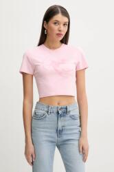 Fiorucci pamut póló Cupid Print Cropped T-Shirt női, rózsaszín, W02SPTSH094CJ03PN02 - rózsaszín S