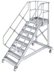 KRAUSE Мобилно алуминиево стълбище с платформа Krause, 1x8, наклон 45° (07827876) (07827876)