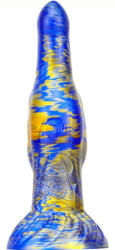 Metallic Anal Fantasy Skurix - prémium kék-arany dildó 19 x 5, 5 cm - pajkospajtas
