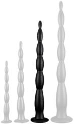 DarkSil Scale Beads - hosszú, 50 cm-es dizájn dildo feketében - pajkospajtas