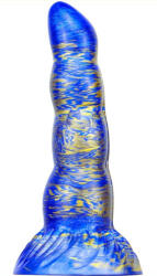 Metallic Anal Dildo Fantasy Scopio - prémium kék-arany dildó 17 x 5 cm - pajkospajtas