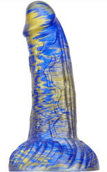Metallic Anal Dildo Fantasy Gentax - prémium kék-arany dildó 16x5 cm - pajkospajtas