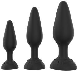 FUKR 3 darabos Rolarose Plug készlet - Fekete, 11 x 4, 1 cm - Intim élvezet az érzékeknek - pajkospajtas