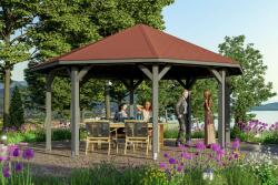 SKAN HOLZ Nyolcszögletű kerti pavilon Nice371 630 cm átmérő, Agyagszürke RAL7015 (371679-13-31)