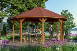 SKAN HOLZ Nyolcszögletű kerti pavilon Nice371 484 cm átmérő, Dió barna (371655-03-31)