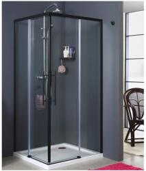 GLADYS Cabina de dus patrata din sticla securizata 5 mm si aluminiu negru mat, 90 x 90 cm, GLADYS (20440609)