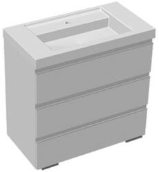 Kolpa San Set mobilier stativ cu lavoar Kolpasan, Harmony 90 cm, 3 sertare, dark oak (585400)