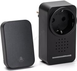 Aigostar - Безжичен звънец за контакт 1Z 230V IPX4 черен (AI1845)