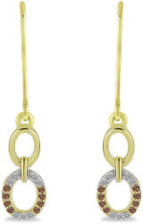 Arannyal Bevont Ezüst Fülbevaló Pezsgő Gyémánttal és Fehér Gyémánttal, Y58382