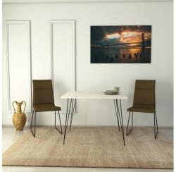 Asir Étkezőasztal SANDALF 75x90 cm fehér/fekete 801CMY2939 (AS1412)