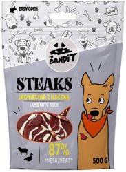 Mr. Bandit Recompense pentru caini, Mr Bandit STEAKS, miel si rata, 500g