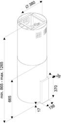 Tornado Hota tip Insula Tornado Tube Island 1200 (40) LED, 1 motor, inaltime 90-120 cm, 4 viteze, absorbtie 1200 m3/ora, Negru (33410) - imperios Hota
