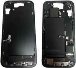 Apple iPhone 15 középső keret akkumulátorral, fekete, Gyári, Grade A