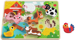 Tooky Toy Farm állatai forma kirakós fa játék puzzle 8db-os