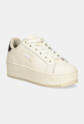 Tommy Hilfiger bőr sportcipő TJW FLATFORM SNEAKER METALLIC bézs, EN0EN02711 - bézs Női 40