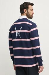 Hackett pamut hosszúujjú sötétkék, férfi, mintás, HM570848 - sötétkék M