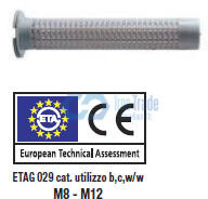  Műanyag szitahüvely, 12×50 CE-ETA (M6-8 menetes szárhoz) (342462)