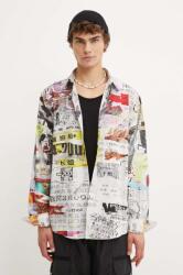 Desigual pamut ing AMAURY férfi, galléros, szürke, relaxed, 24WMCW11 - szürke L